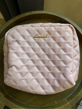Lovevook Quilted Makeup Bag Puffer Cosmetic Pouch in Pink